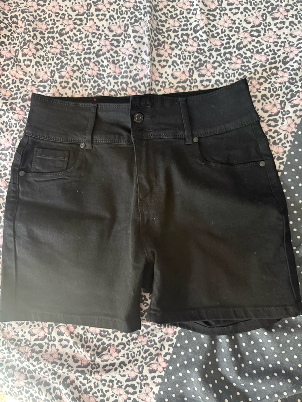 BAMBOO Black Women's Jean Shorts - Classic Five-Pocket